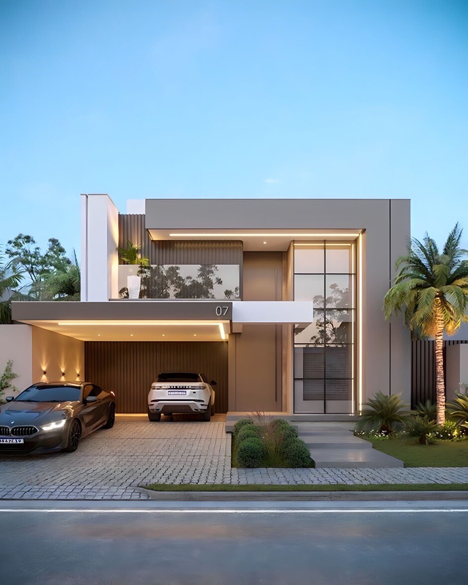 Residential elevation design in Bhopal by AMR BuildTech – premium planning